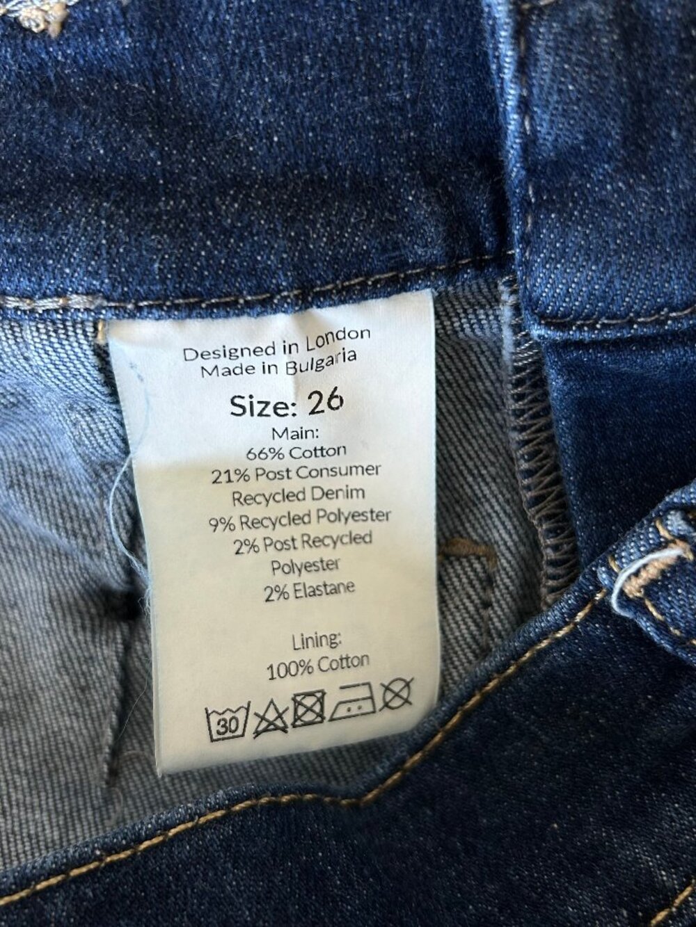 Saint + Sofia Bowie Flare Jeans Dark Wash Patch Pocket Stretch Women Size 26 - Picture 8 of 11